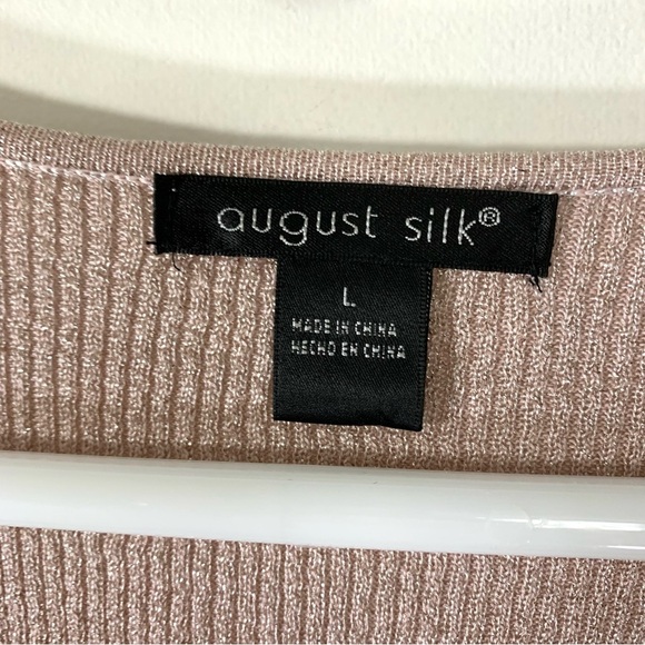 August Silk Y2K metallic pink Sweater w gold stones - Picture 7 of 8